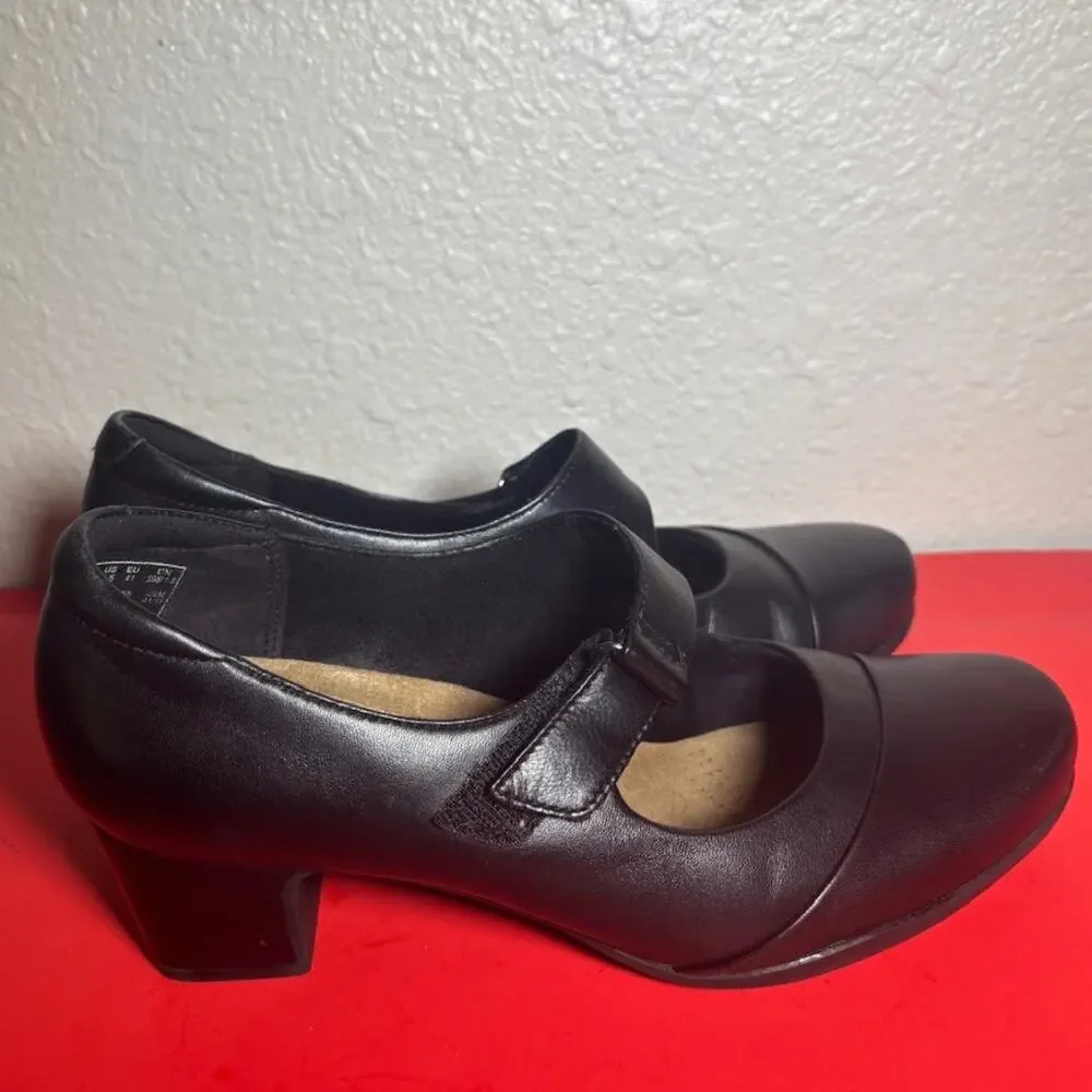 Clarks Black Mary Jane Emslie Lulin Lulin Pumps Shoes 9.5 M